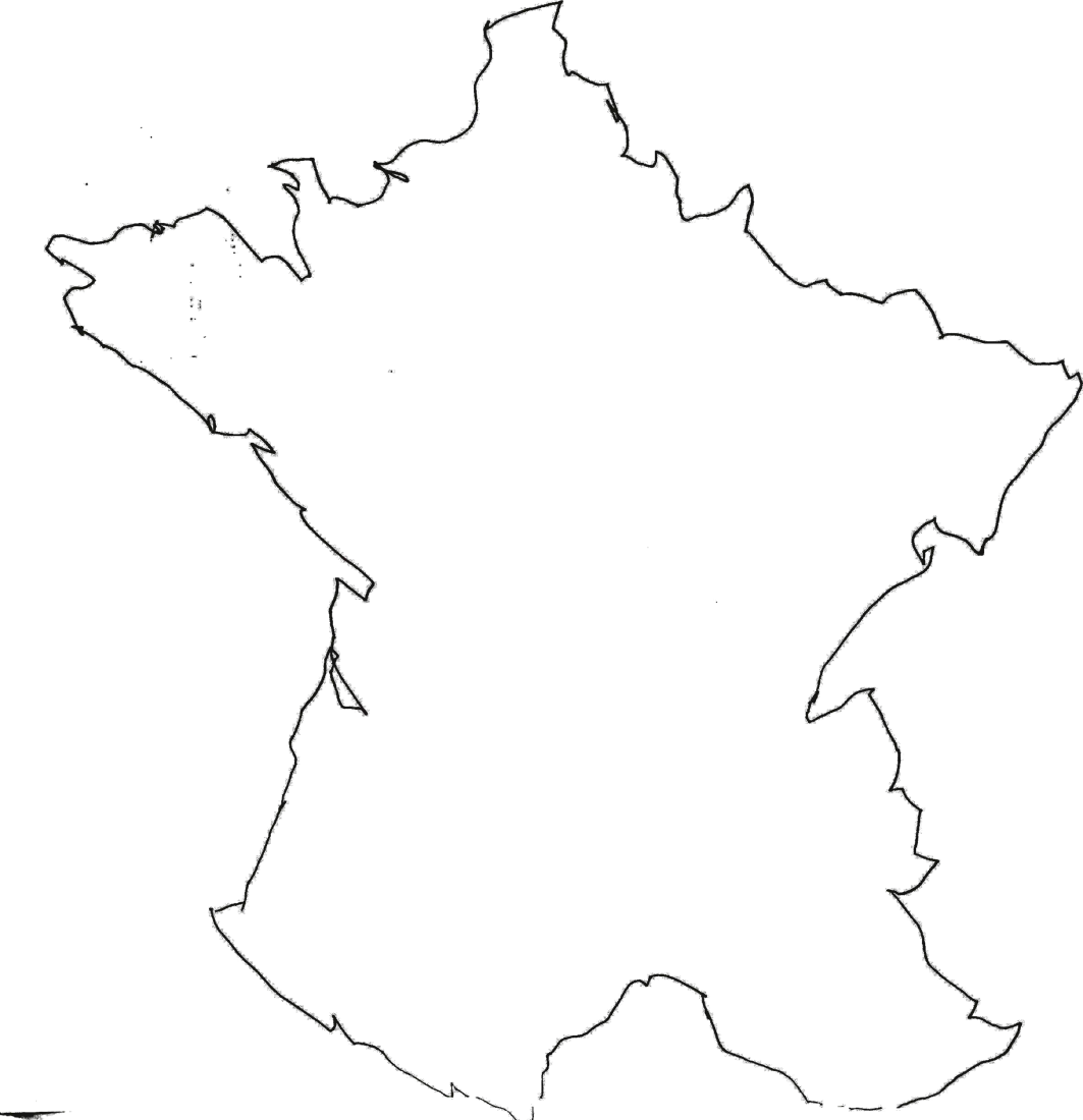 Carte de France dessinée à la main
